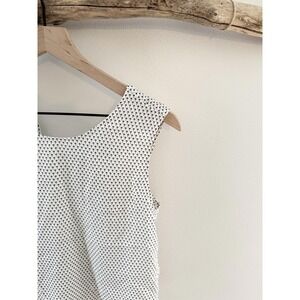 Womens White Black Dot Print Sleeveless Top Casual Summer Shirt